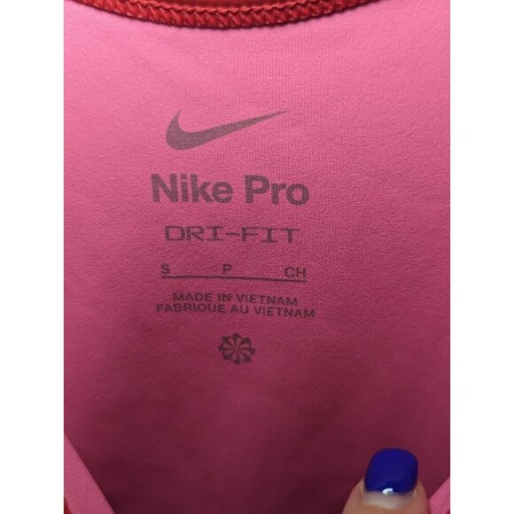 Nike FD0954-635 Women's Sz S Pink/Red Dri-Fit Cropped Training Tank Top - Picture 5 of 11